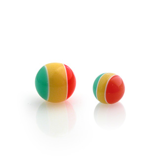 Bola para piercing en acrílico en colores rasta