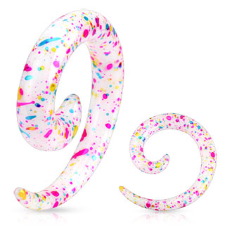 Taper en espiral blanco con salpicaduras de colores