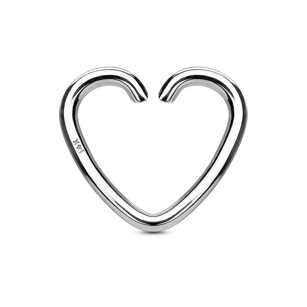 Aro para la oreja en oro de 14 quilates en forma de corazón