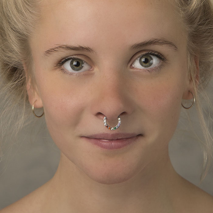 Clicker para el septum con 10 brillantes