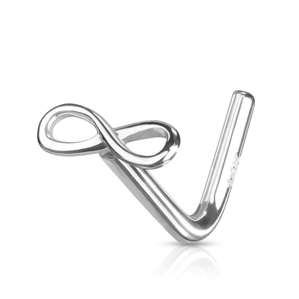 Piercing para la nariz de oro de 14 quilates con símbolo de infinito
