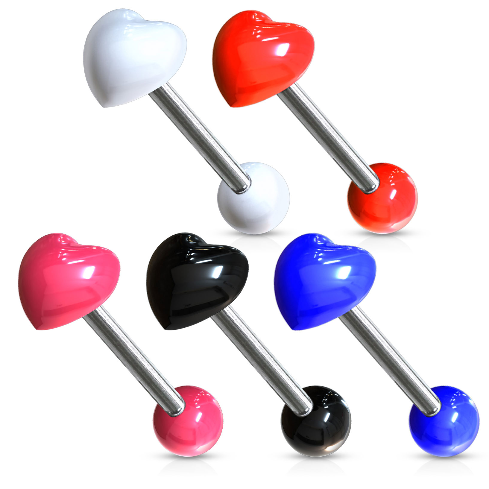 Piercing para la lengua con bola en forma de corazón