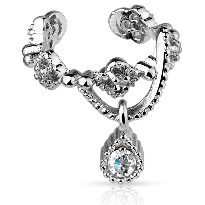 Ear cuff con un brillante colgante