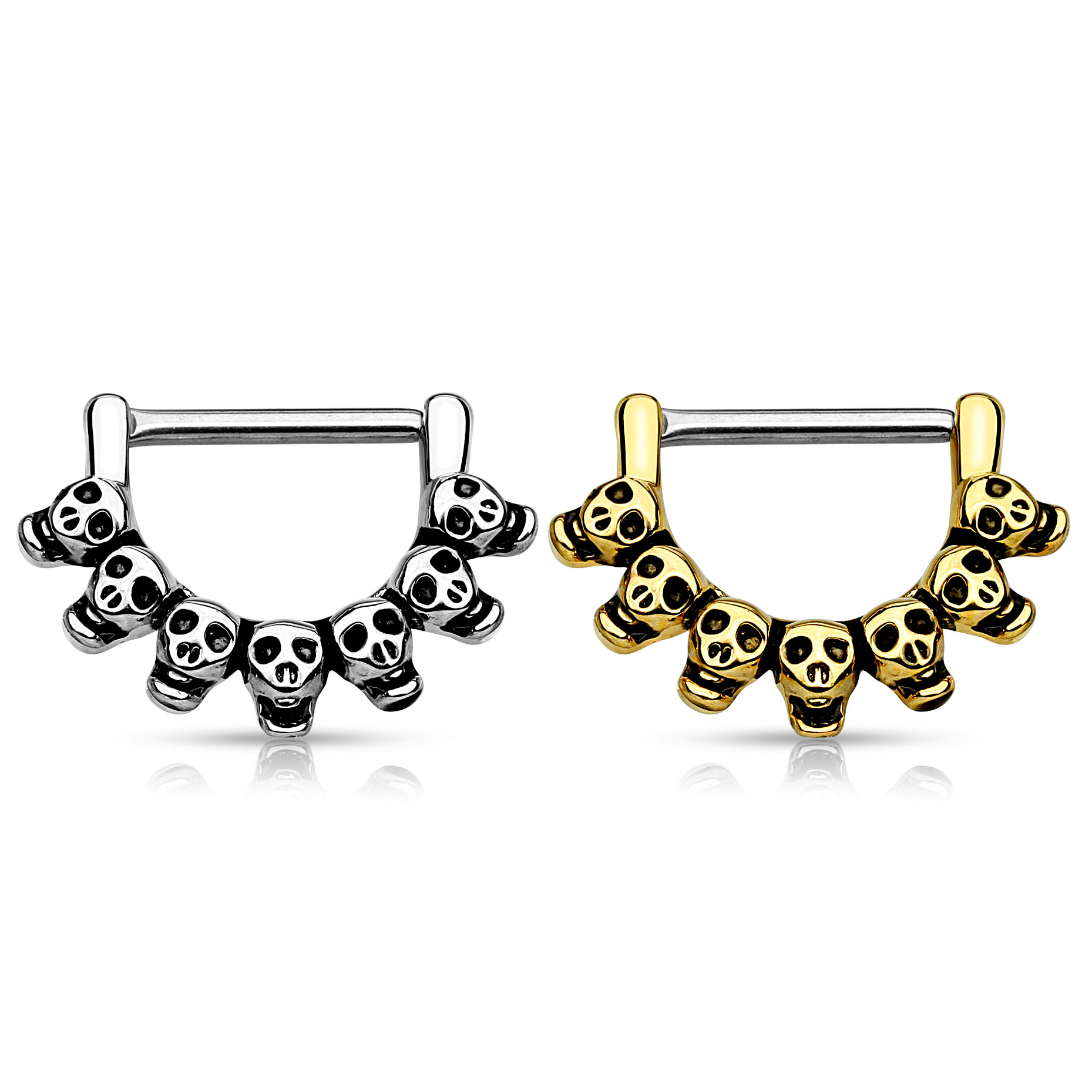 Clicker para el pezón con calaveras