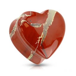 Plug de ágata roja en forma de corazón