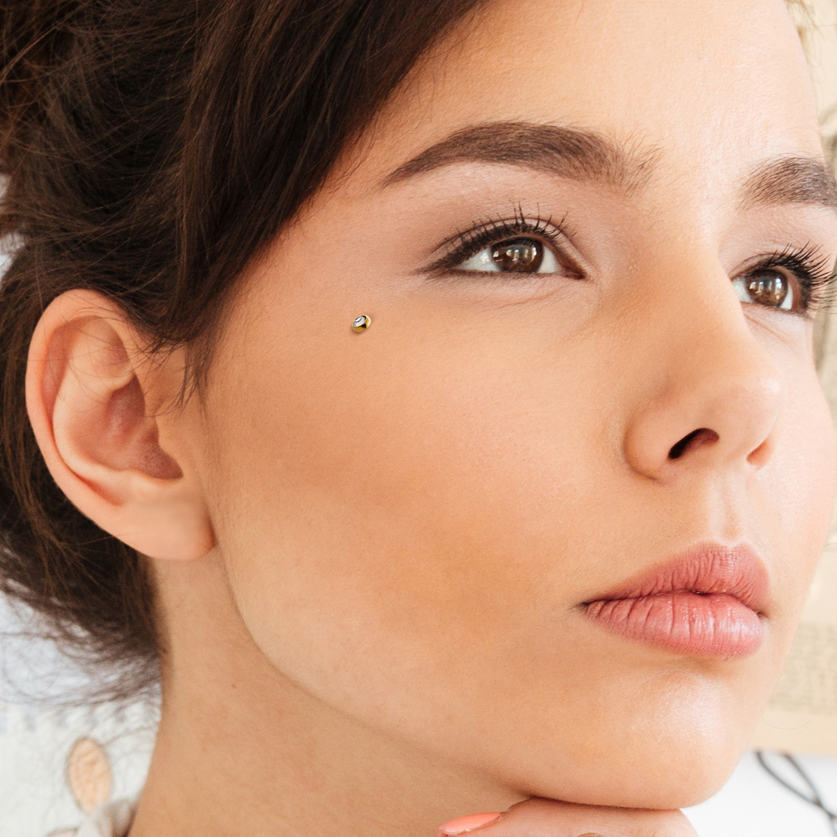 Joya para microdermal en varios colores con brillante